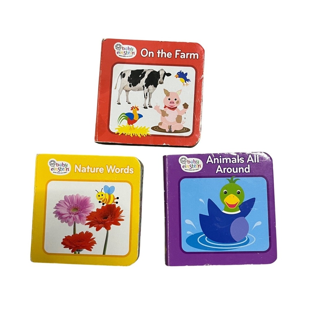 Baby‎ Einstein Board Book Set On the Farm Nature Words Animals All Around 3-Pack